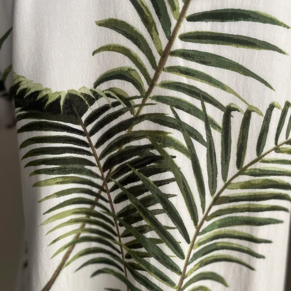 H&M Palm Leaf Print Shirt Dress Size 2